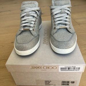 Jimmy Choo Miami Silver shoes.